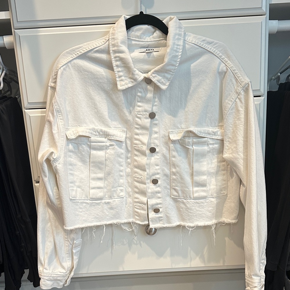 Just Black Off-White Cropped Jean Jacket